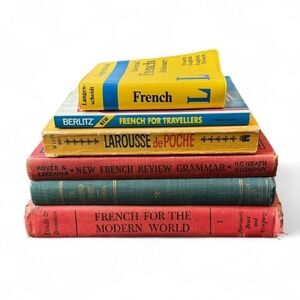 Lot of 6 vintage and antique French language books